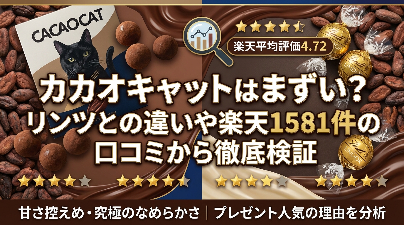 カカオキャットはまずい?リンツとの違いや楽天1581件の口コミから徹底検証