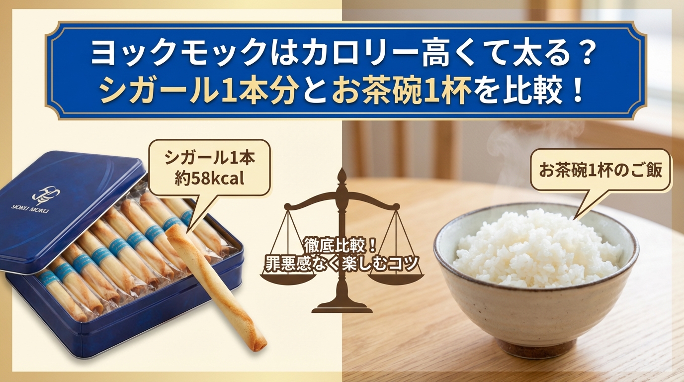 ヨックモックはカロリー高くて太る?シガール1本分とお茶碗1杯を比較!