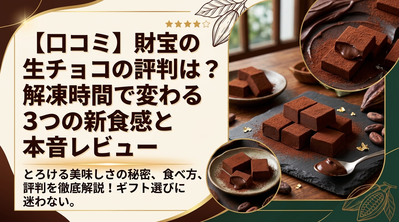 【口コミ】財宝の生チョコの評判は?解凍時間で変わる3つの新食感と本音レビュー