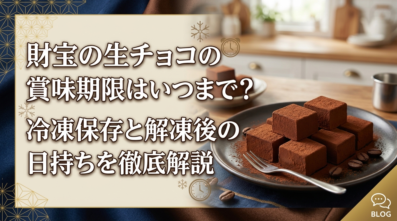 財宝の生チョコの賞味期限はいつまで?冷凍保存と解凍後の日持ちを徹底解説